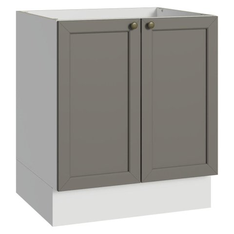 Balcão de Cozinha 70 cm 2 Portas (sem Tampo) Branco/Cinza Vik Madesa