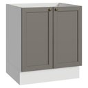 Ver imagem 1 de Balcão de Cozinha 70 cm 2 Portas (sem Tampo) Branco/Cinza Vik Madesa