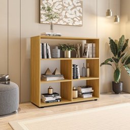 Kit 3 Peças com Mesa Escrivaninha, Nichos Veneta e Estante Multiuso 5 Nichos Cairo - 8