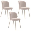 Ver imagem 1 de Kit 3 Cadeiras Sala de Jantar Estofada Gavi Arena L02 Suede Bege Lyam Decor