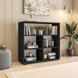 Kit 3 Peças com Mesa Escrivaninha, Nichos Veneta e Estante Multiuso 5 Nichos Cairo - 8