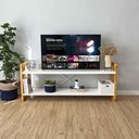 Ver imagem 5 de Rack TV Linea para TV 55" 140cm Madeira Pinus Fosco Branco e Nozes Artfactory Design