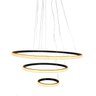Lustre Pendente Luminaria 3 Aneis Arcos Perfil Articulavel 48W Ajustavel Perfil Infinito Decoraçao S - 1
