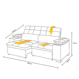 Sofá Manaus 180 Cm Retratil e Reclinável - 3