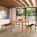 Ver imagem 1 de Conjunto Sala de Jantar 1 Mesa 2 Bancos 180cm Preto/Jatobá