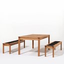 Ver imagem 2 de Conjunto Sala de Jantar 1 Mesa 2 Bancos 180cm