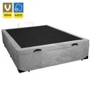 Ver imagem 2 de Cama Box Baú Viúva Suede Cinza Emth 128x188x40