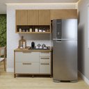 Ver imagem 1 de Cozinha Completa Modulada 3 Peças 7 Portas 2 Gavetas Marrom/Cinamomo/Off White