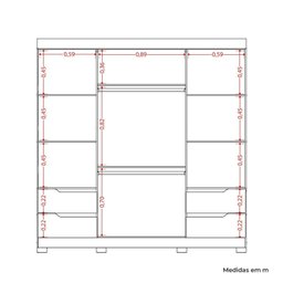 Guarda-roupa Casal 4 Portas 4 Gavetas Doble - 6