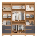 Ver imagem 5 de Guarda-Roupa Casal 4 Portas 4 Gavetas Doble Cinza/Freijó/Titanium