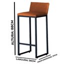Ver imagem 4 de Banqueta Alta P/ Bancada Área Gourmet C/ Encosto e Apoio de Pés Courino Base Preta - Twdecora