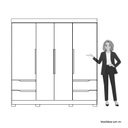 Ver imagem 6 de Guarda-Roupa Casal 4 Portas 4 Gavetas Doble Off White/Cinamomo