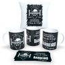 Kit com 1 Caneca de Porcelana e 1 Almofada Branca 30x30cm Personalizadas Profissões "barbeiro" - 1