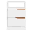 Ver imagem 1 de Mesa de Cabeceira 2 Gavetas sem Pés Doble Branco