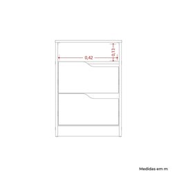 Mesa de Cabeceira 2 Gavetas sem Pés Doble - 9