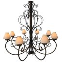 Ver imagem 3 de Pendente Rustico em Ferro Sala de Jantar Pé Direito Duplo com Cúpulas Libertas Rosas Artesanato Clau