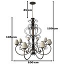 Ver imagem 2 de Pendente Rustico em Ferro Sala de Jantar Pé Direito Duplo com Cúpulas Libertas Rosas Artesanato Clau