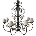 Ver imagem 1 de Pendente Rustico em Ferro Sala de Jantar Pé Direito Duplo com Cúpulas Libertas Rosas Artesanato Clau