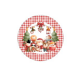 Kit Sousplat Natal Infantil Nsw 8 Peças sem Base