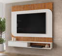 Ver imagem 3 de Painel Tom para Tv's até 65'' Painel com Bordas Arredondadas - Freijó/off White Dj Móveis