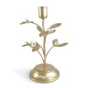 Ver imagem 1 de Castiçal Floral Alto em Metal Decorativo 21x13cm