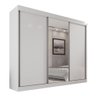 Guarda Roupa Casal 100% Mdf 3 Portas de Correr 6 Gavetas com Espelho Central Fênix - Mais Móveis - 1