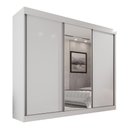Ver imagem 1 de Guarda Roupa Casal 100% Mdf 3 Portas de Correr 6 Gavetas com Espelho Central Fênix - Mais Móveis