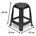 Ver imagem 7 de 02 Banco Banqueta Plástico Preto Plasnorthon 46 Cm Cor Preta
