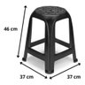 02 Banco Banqueta Plástico Preto Plasnorthon 46 Cm Cor Preta - 8