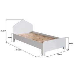 Cama Infantil em Mdf 15mm com Cabeceira Casinha 193cm X 95cm Dylan - 3