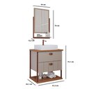 Ver imagem 3 de Gabinete para Banheiro com Cuba e Espelheira 60cm em MDF Uni MGM Marrom