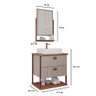 Gabinete para Banheiro com Cuba e Espelheira 60cm em MDF Uni MGM Marrom - 3