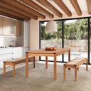 Ver imagem 1 de Conjunto Sala de Jantar 1 Mesa 2 Bancos 180cm