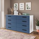 Ver imagem 1 de Cômoda 8 Gavetas Lisboa Azul/Branco