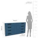 Ver imagem 3 de Cômoda 8 Gavetas Lisboa Azul/Branco