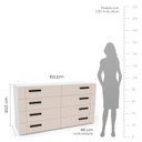 Ver imagem 3 de Cômoda 8 Gavetas Lisboa Bege/Branco/Creme