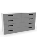 Ver imagem 2 de Cômoda para Quarto 8 Gavetas Lisboa Cinza/Branco