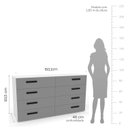 Ver imagem 3 de Cômoda para Quarto 8 Gavetas Lisboa Cinza/Branco
