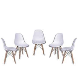 Conjunto Mesa de Jantar Cone Redonda 120 cm Ébano + 5 Cadeiras Eames Dkr Wood Personal Decor - 5