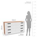Ver imagem 3 de Cômoda 8 Gavetas Lisboa Branco/Freijó