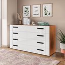 Ver imagem 1 de Cômoda 8 Gavetas Lisboa Branco/Freijó