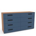 Ver imagem 2 de Cômoda 8 Gavetas Lisboa Azul/Freijó