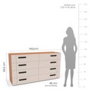 Ver imagem 3 de Cômoda 8 Gavetas Lisboa Bege/Freijó/Creme