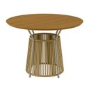 Ver imagem 2 de Mesa de Jantar Redonda 4 Lugares MDF Corda Náutica 120cm Troma Bege Dourado/Bege