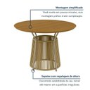 Ver mais imagens de Mesa de Jantar Redonda 4 Lugares MDF Corda Náutica 120cm Troma Bege Dourado/Bege