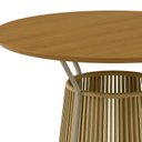 Ver imagem 5 de Mesa de Jantar Redonda 4 Lugares MDF Corda Náutica 120cm Troma Bege Dourado/Bege