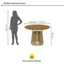 Ver imagem 4 de Mesa de Jantar Redonda 4 Lugares MDF Corda Náutica 120cm Troma Bege Dourado/Bege