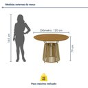 Ver imagem 3 de Mesa de Jantar Redonda 4 Lugares MDF Corda Náutica 120cm Troma Bege Dourado/Bege