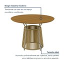 Ver imagem 7 de Mesa de Jantar Redonda 4 Lugares MDF Corda Náutica 120cm Troma Bege Dourado/Bege