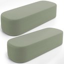 Ver imagem 1 de Kit 02 Puffs Decorativos Orgânicos para Living Quarto 195cm Doha W01 Bouclê Oliva - Lyam Decor